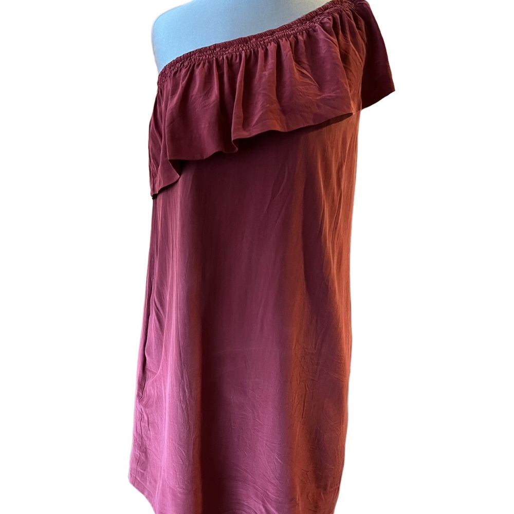 Madewell silk one shoulder wedding guest party dress sz 2
